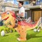 GOOSH Inflatable Ride on Dinosaur Orange Halloween Costume for Kids and Adults